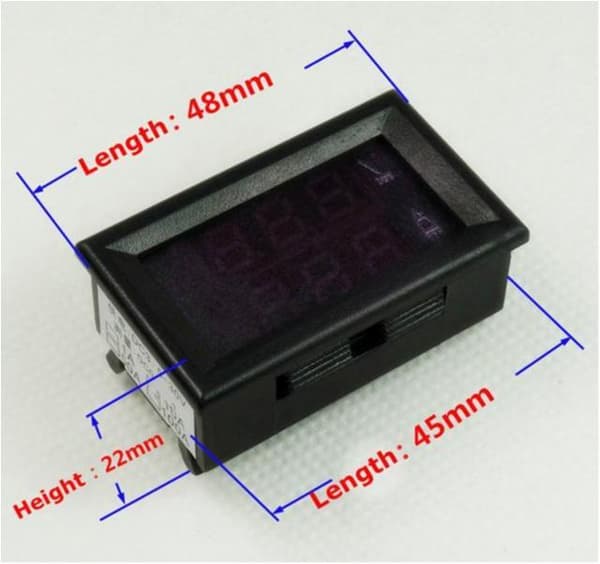 Voltmätare + Amperemätare 0-33V + 0-10A DC Digital lcd display