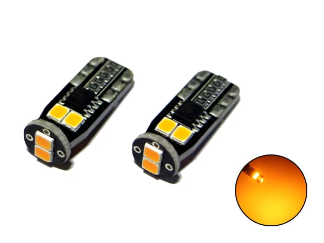 T10 w5w Orange Led lampor Canbus m. 6st 2835SMD chip 2-pack