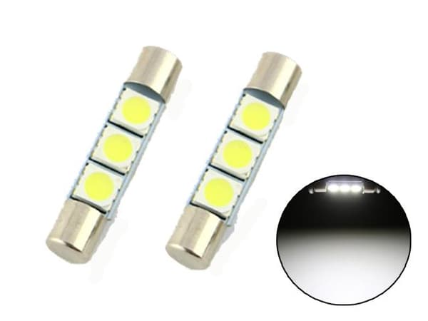 C5W  28mm Led 6000K spollampa smal modell 2-pack