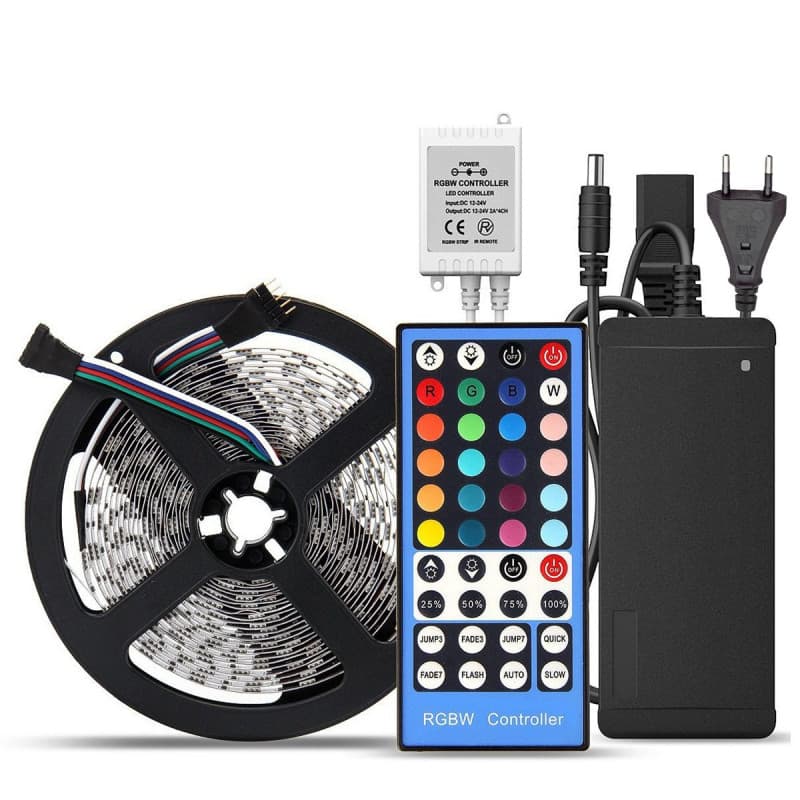 5M 5050 SMD Vattentät 300 LED RGBWW slinga med fjärr och transformator