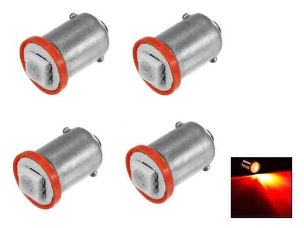 BA9S röd Led med 1st SMD5050 chip 4-pack T4W styling