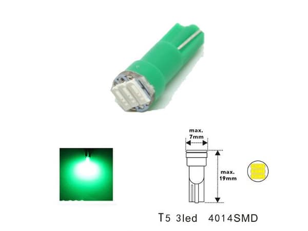 T5 6-pack Led med 4014SMD chip w2x4.6d W2.1  W1.2W W2.3W
