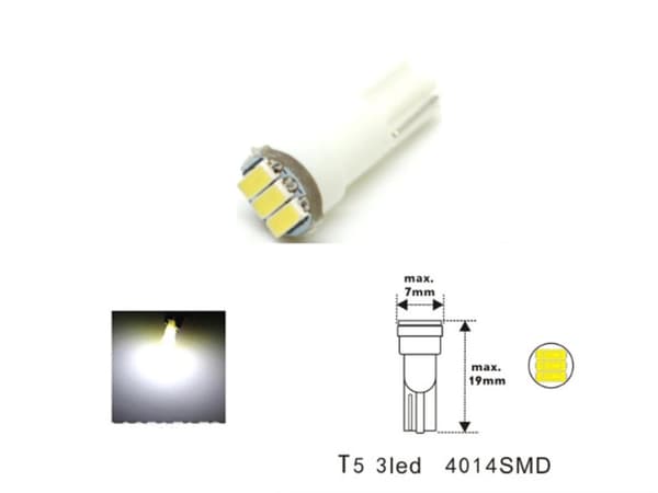 T5 6-pack Led med 4014SMD chip w2x4.6d W2.1  W1.2W W2.3W