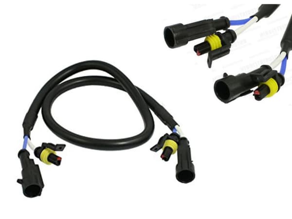 Xenon förlängningskablar 50cm AMP kontakter med gnidskydd 3-pack