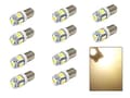 Miniatyrbild 1 av 4: BA9S 10-pack 3200k Led med 5st SMD5050 chip T4W styling