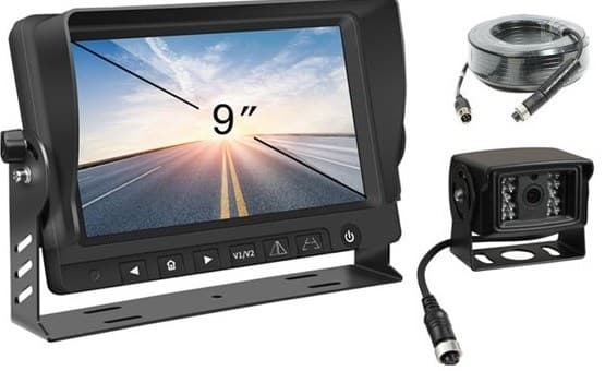 9" skjerm og 1 kamera HD med støtte for 4 kameraer