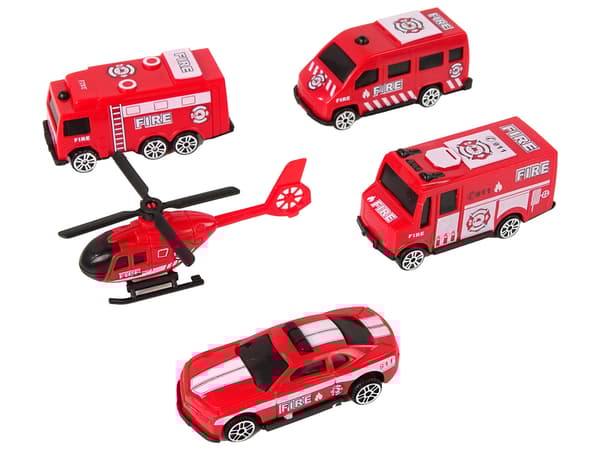 Set of 10 Resorcery Rescue Vehicles Police, Fire Brigade