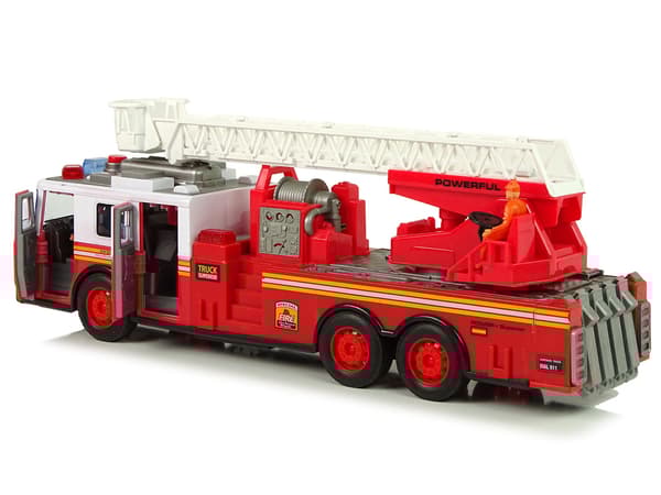 Fire Brigade Friction Drive Lights Sounds Ladder Openable Doors