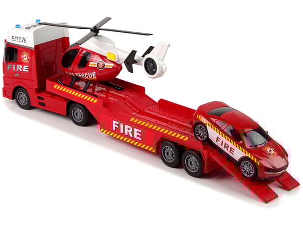 Fire Brigade Set Truck Helicopter Sound Lights