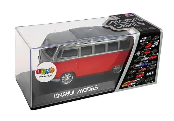 Autobus z Naciągiem Czerwony ze światłami i dźwiękiem