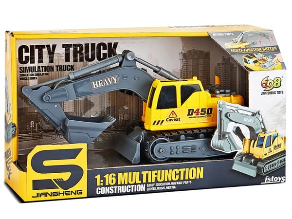Caterpillar Excavator Bucket 1:16 Yellow Moving arm