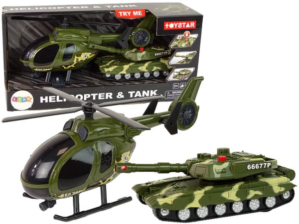 Set Military Tank Friction Drive Helicopter