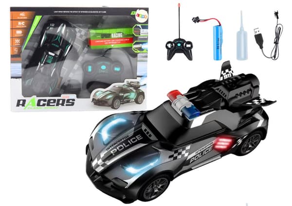 Black Police Remote Control R/C Sports Car