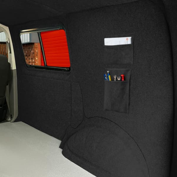 Skåpbilsinklädnad & 2 x Förvaringsfickor 5 Färger Matta 4-vägs Stretch 2m Bred 11m2 Täckning Bil Husbil Fordonsinteriör Campervan Renovering Verktyg