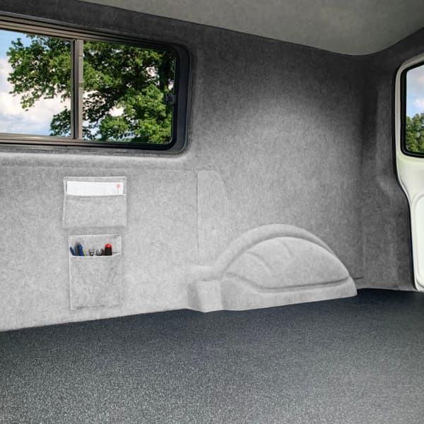 Skåpbilsinklädnad & 2 x Förvaringsfickor 5 Färger Matta 4-vägs Stretch 2m Bred 11m2 Täckning Bil Husbil Fordonsinteriör Campervan Renovering Verktyg
