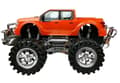 Miniatyrbillede 5 af 11: Set of Vehicles Red Monster Truck Black BMW Caravan 58 cm