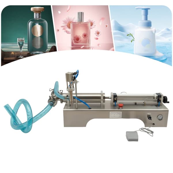 Automatisk Pneumatisk Vätskefyllare, 100-1000 ml Kapacitet, Hög Precision Fyllning, 40 Flaskor/Minut Hastighet