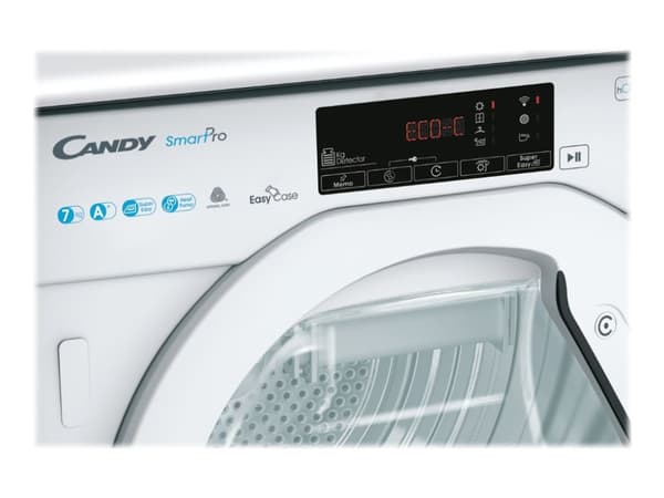 Candy SMART Pro BCTD H7A1TE-S - Tørker - innebygd - Wi-Fi - Nisje - bredde: 60 cm - dybde: 60 cm - høyde: 83 cm - frontileggelse - hvit