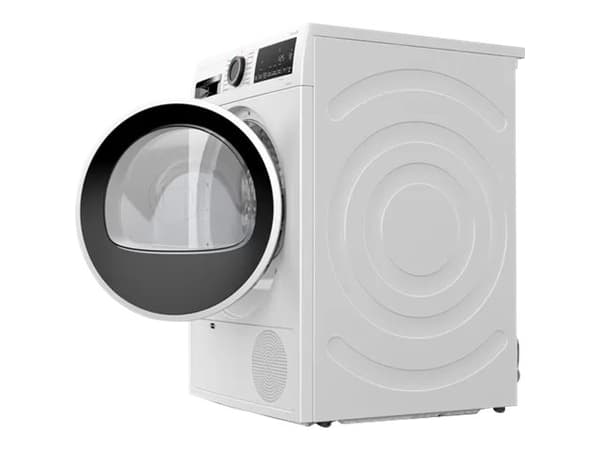 Bosch Serie 6 WQG241000, Vapaasti seisova, Edestä täytettävä, Lämpöpumppu, Valkoinen, Rotaatio, Oikea Valkoinen