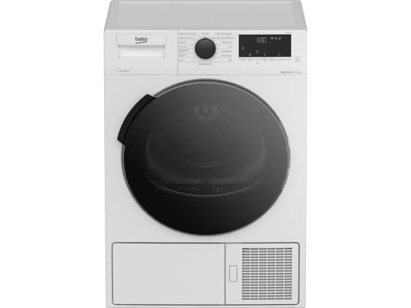 Beko DHC946GX - Tørker - bredde: 59.7 cm - dybde: 59.9 cm - høyde: 84.6 cm - frontileggelse - hvit