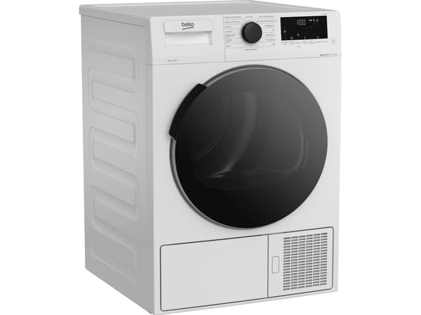 Beko DHC946GX - Tørker - bredde: 59.7 cm - dybde: 59.9 cm - høyde: 84.6 cm - frontileggelse - hvit
