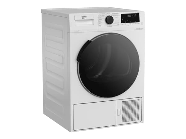 Beko DHC946GX - Tørker - bredde: 59.7 cm - dybde: 59.9 cm - høyde: 84.6 cm - frontileggelse - hvit Hvit