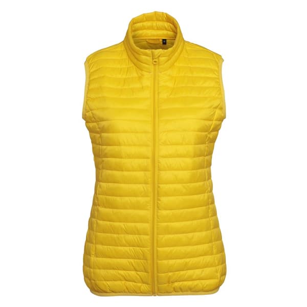 2786 Womens/Ladies Tribe Fineline Padded Gilet/Bodywarmer Bright Yellow 2XL
