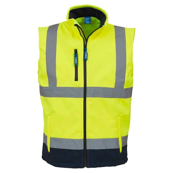 Yoko Hi Vis Softshell Bodywarmer för män / arbetskläder