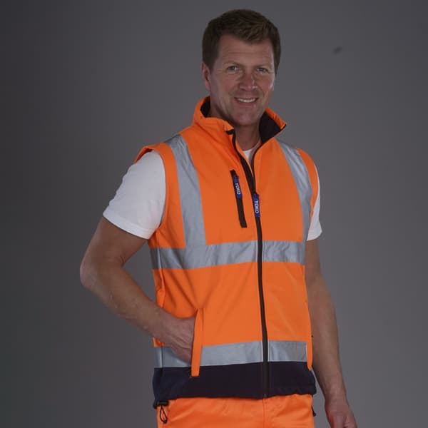 Yoko Mens Hi Vis Softshell Bodywarmer / Workwear