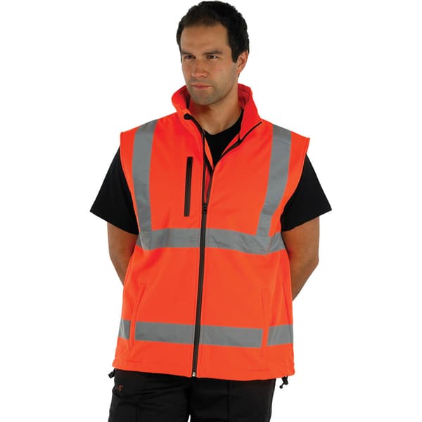 Yoko Hi Vis Softshell Bodywarmer för män / arbetskläder