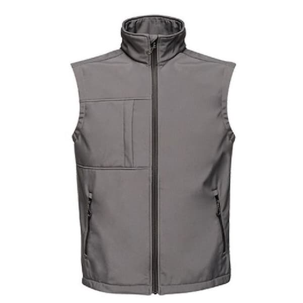 Regatta Octagon II Printable Soft Shell Bodywarmer för män Seal Grey/Black 4XL
