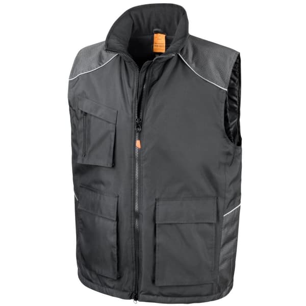 Result Unisex Work-Guard Vostex Bodywarmer / Gilet / Arbetskläder Black 4XL