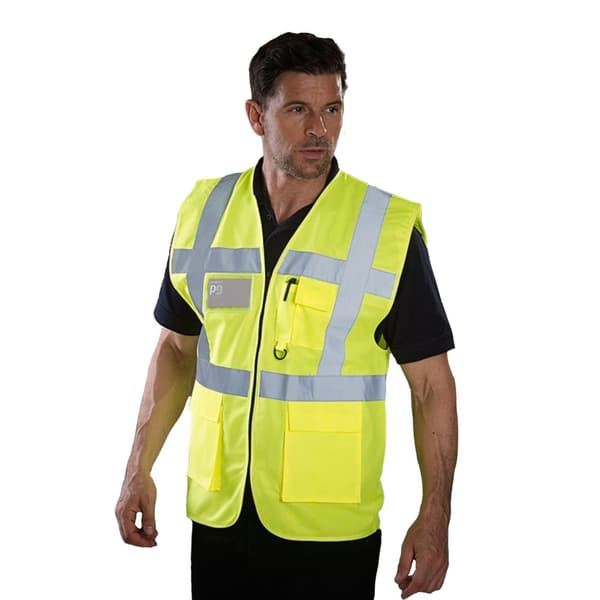 Grafters Unisex Safety Hi-Visibility Executive Waistcoat Yellow L