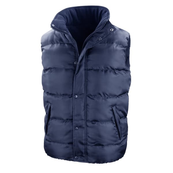 Result Mens Core Nova Lux Padded Fleece Lined Bodywarmer Jacket Navy Blue S