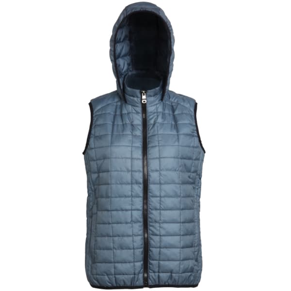 2786 Kvinnor/Damer Honeycomb Zip Up Hooded Gilet/Bodywarmer