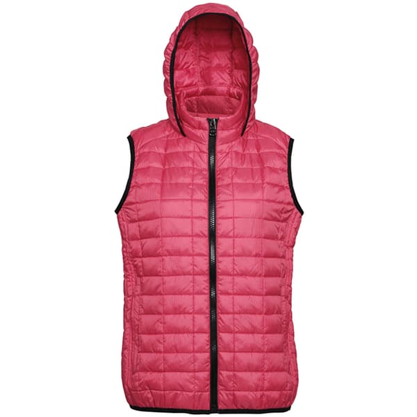 2786 Womens/Ladies Honeycomb Zip Up Hooded Gilet/Bodywarmer Red S