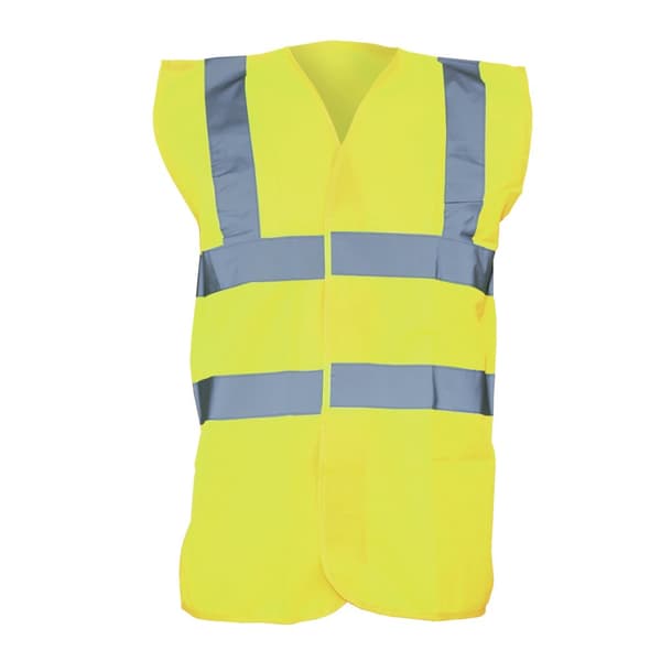 Yoko Unisex Premium Hi-Vis Waistcoat Vest / Jacket (Pack of 2) Hi-Vis Yellow 2XL