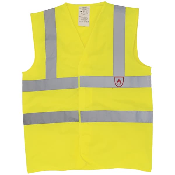 Yoko Flammehæmmende Hi-Vis ærmeløs vest uden ærmer Yellow S