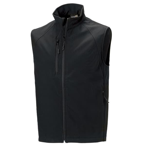 Russell Mens 3 Layer Soft Shell Gilet Jacket Black M