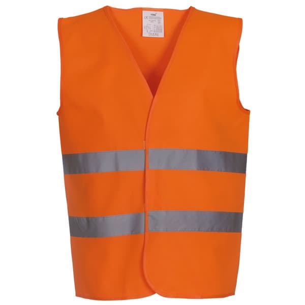 Yoko Mens Hi Vis 2 Bands Vest/Waistcoat (Pack Of 2) Orange XL