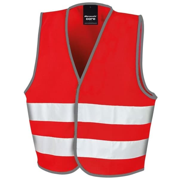 Result Core Kids Unisex Hi-Vis Safety Vest Red 4-6