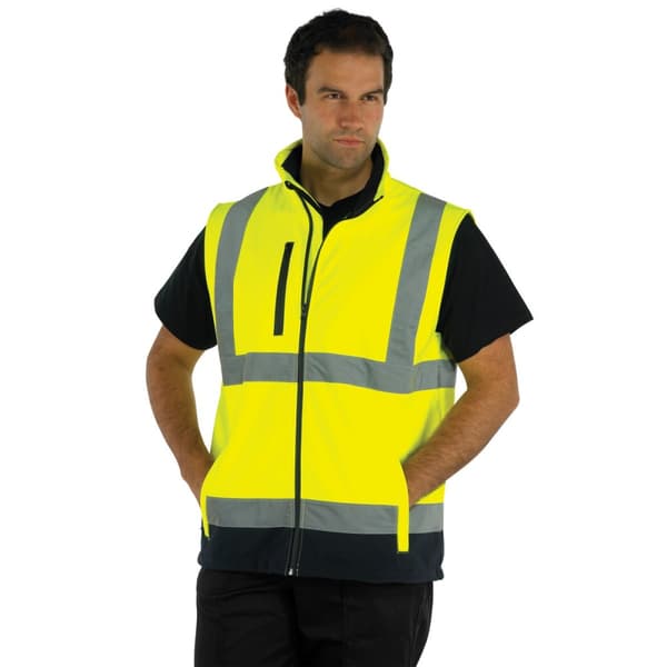 Yoko Mens Hi Vis Softshell Bodywarmer / Workwear (Pack of 2)