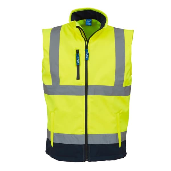 Yoko Mens Hi Vis Softshell Bodywarmer / Workwear (Pack of 2)
