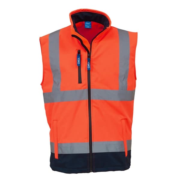 Yoko Mens Hi Vis Softshell Bodywarmer / Workwear (Pack of 2)