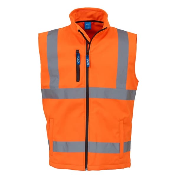 Yoko Mens Hi Vis Softshell Bodywarmer / Workwear (Pack of 2)