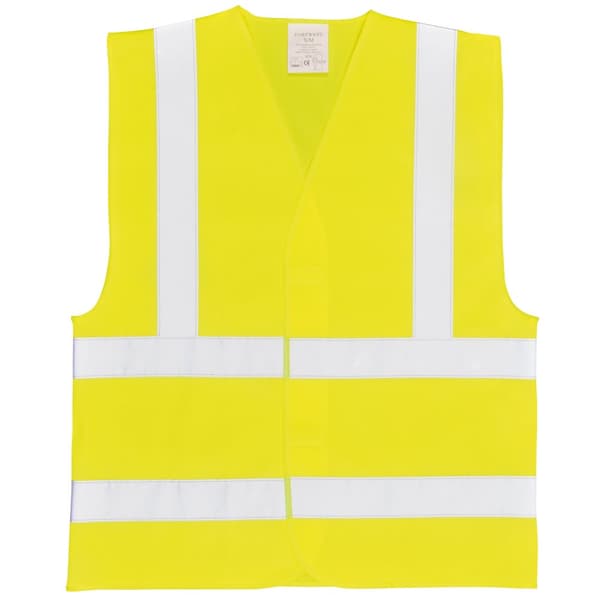 Portwest Unisex Hi-Vis Two Band & Brace Vest (C470) / Workwear / Safetywear Yellow L/XL