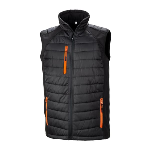 Result Sort kompas polstret softshell-gilet til mænd