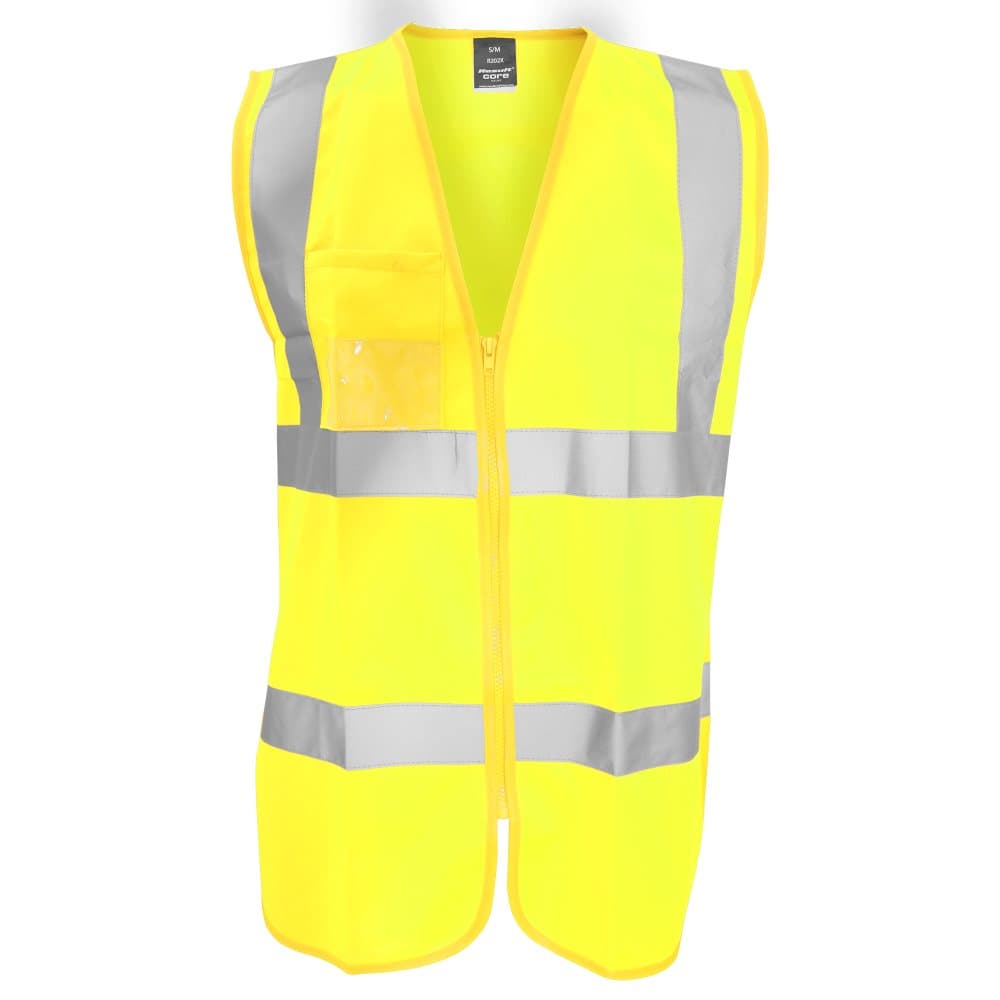 Result Core Mens Zip Through Hi Vis Safety Tabard/Väst för män med dragkedja