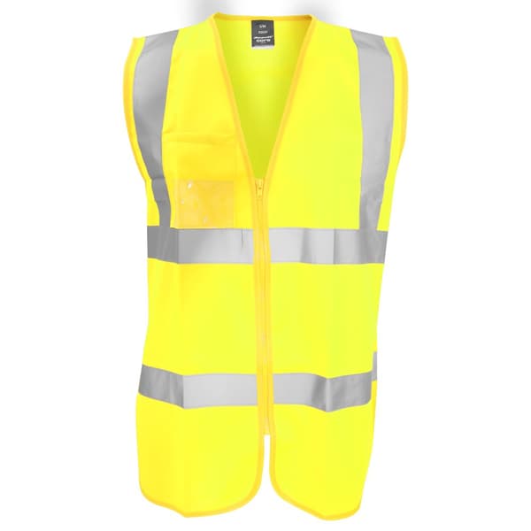 Result Core Mens Zip Through Hi Vis Safety Tabard/Vest Fluorescent Yellow S/M