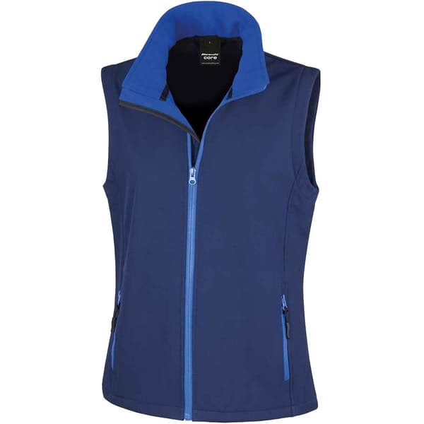 Result Womens/Ladies Core Printable Soft Shell Bodywarmer Navy/Royal Blue XL